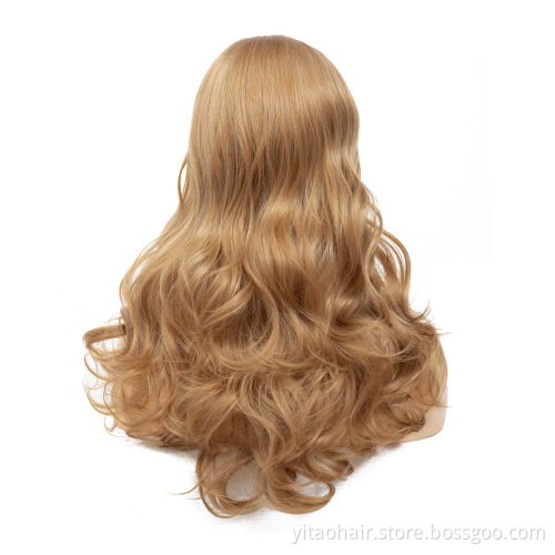 Wholesale explosive head wig synthetic braiding honey blonde long wave hair wig deputy synthes tfnadvanced rose net headgear wig